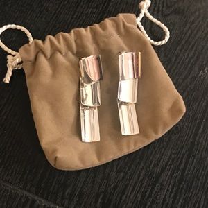 Sterling Silver Square Elongated Earrings